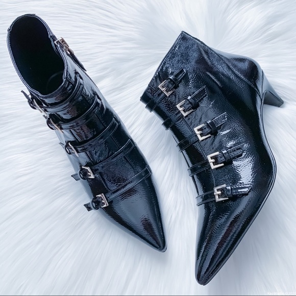 Nine West Shoes - NINE WEST Zydeco Buckle Zip Kitten Heel Booties